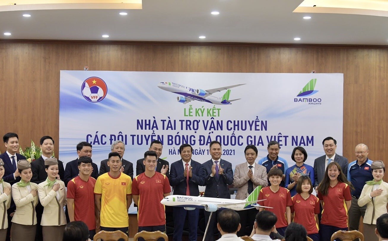 Bamboo Airways là hãng hàng không thường xuyên đồng hành, hỗ trợ kịp thời cho thể thao Việt Nam, đặc biệt là các đội tuyển bóng đá Việt Nam